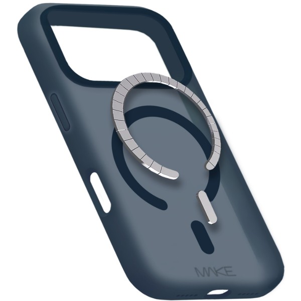 Фото - Чехол для смартфона MAKE for Apple iPhone 17 Pro Silicone Aura Magnet Dark Blue (MCLAM-AI17PDB)